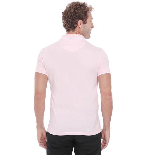 Camisa Polo Hugo Deleon Bolso Malha Rosa