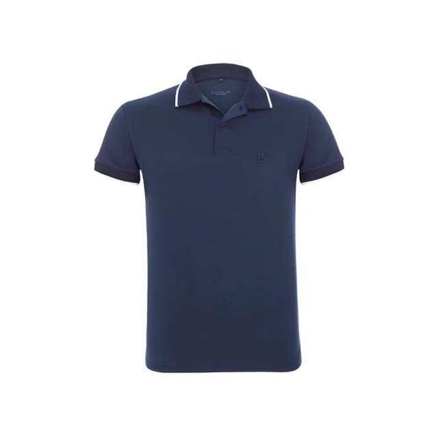 Camisa Polo Hugo Deleon Malha Lisa Marinho