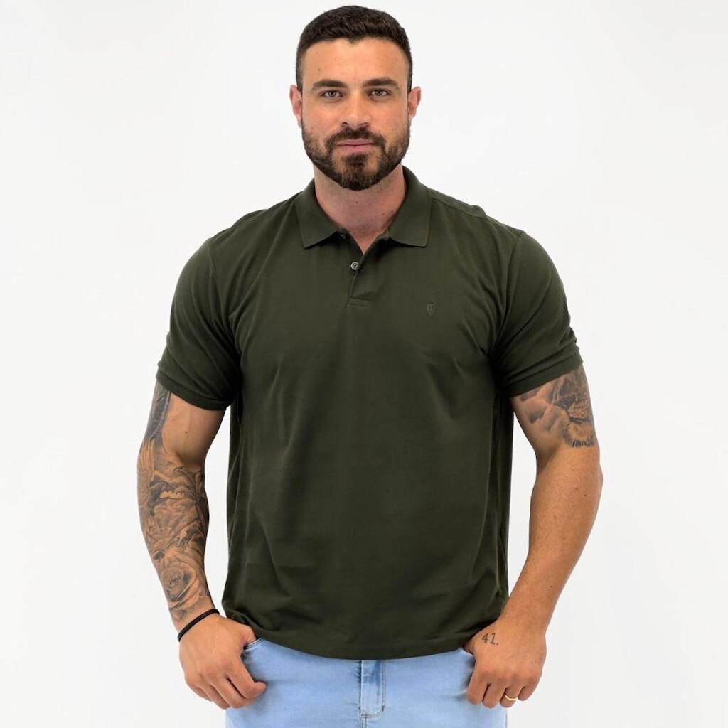 Camisa Polo Individual Básica Manga Curta Masculina
