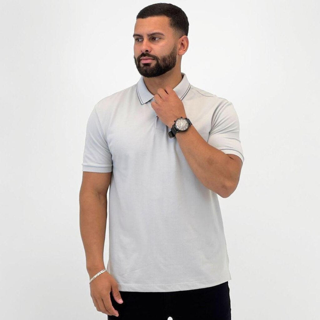 Camisa Polo Individual Slim Manga Curta Masculina