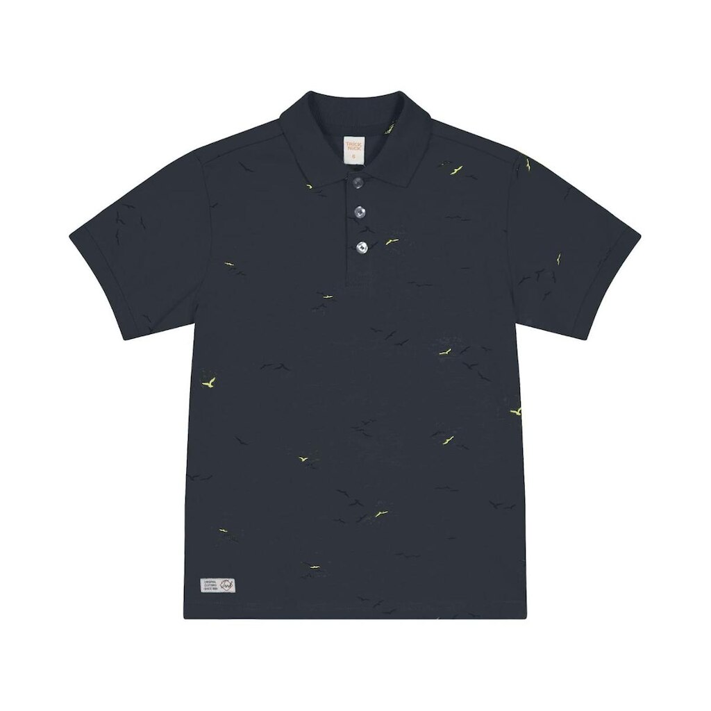 Camisa Polo Infantil Em Cotton Trick Nick Cinza