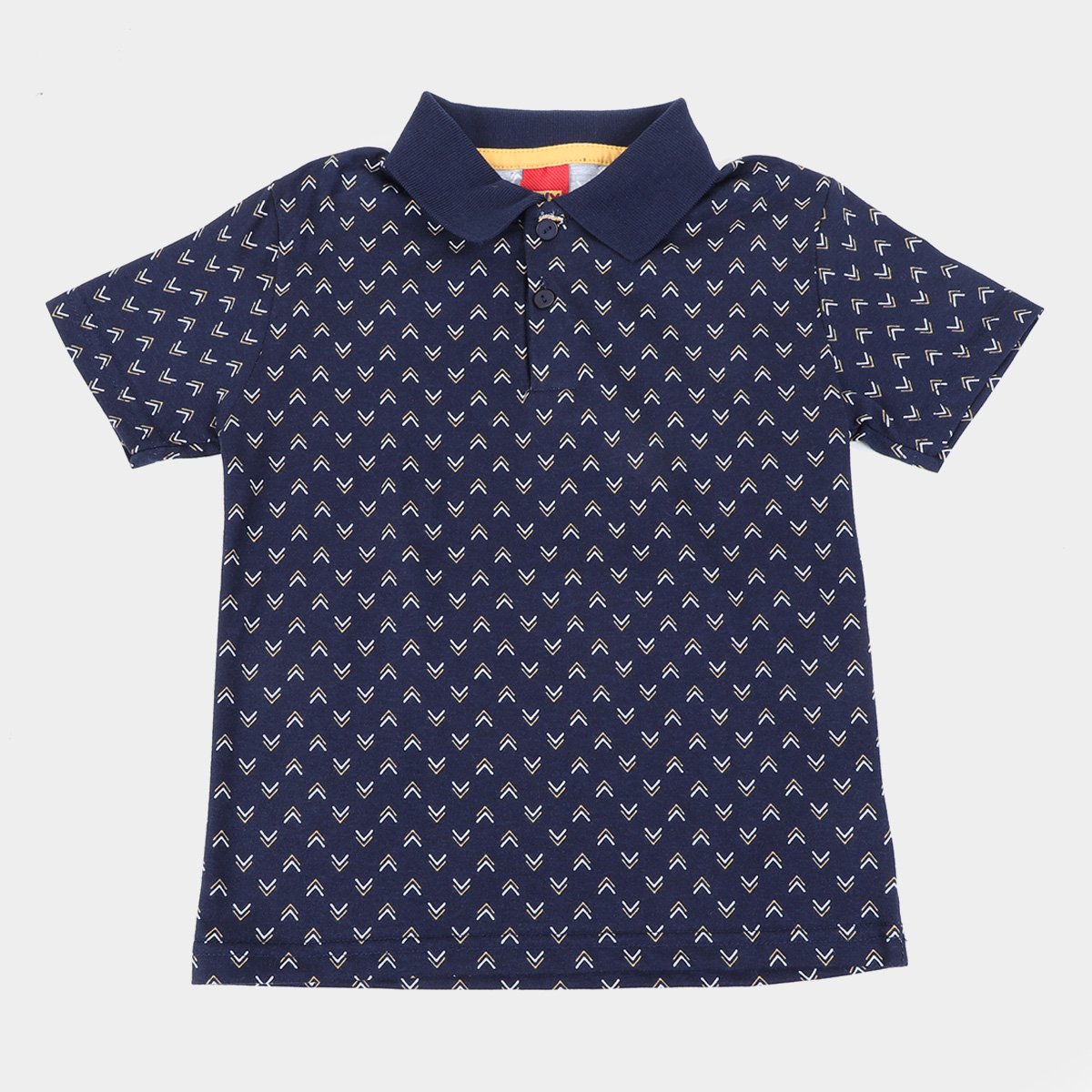 Camisa Polo Infantil Kyly Estampada Masculina - Marinho Menor preço em Camisa Polo Infantil Kyly Estampada Masculina - Marinho