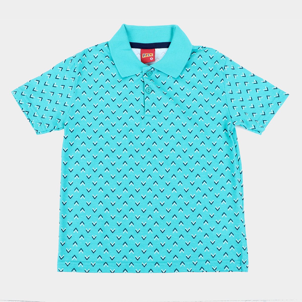 Camisa Polo Infantil Kyly Estampada Masculina - Verde Menor preço em Camisa Polo Infantil Kyly Estampada Masculina - Verde