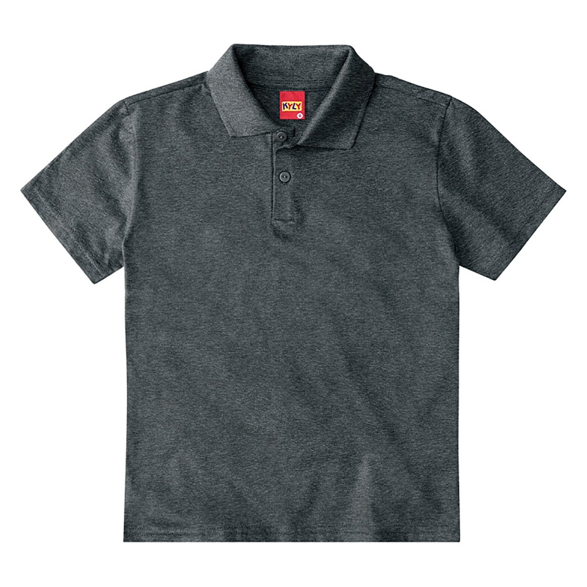 Camisa Polo Infantil Kyly Lisa Masculina - Chumbo Menor preço em Camisa Polo Infantil Kyly Lisa Masculina - Chumbo