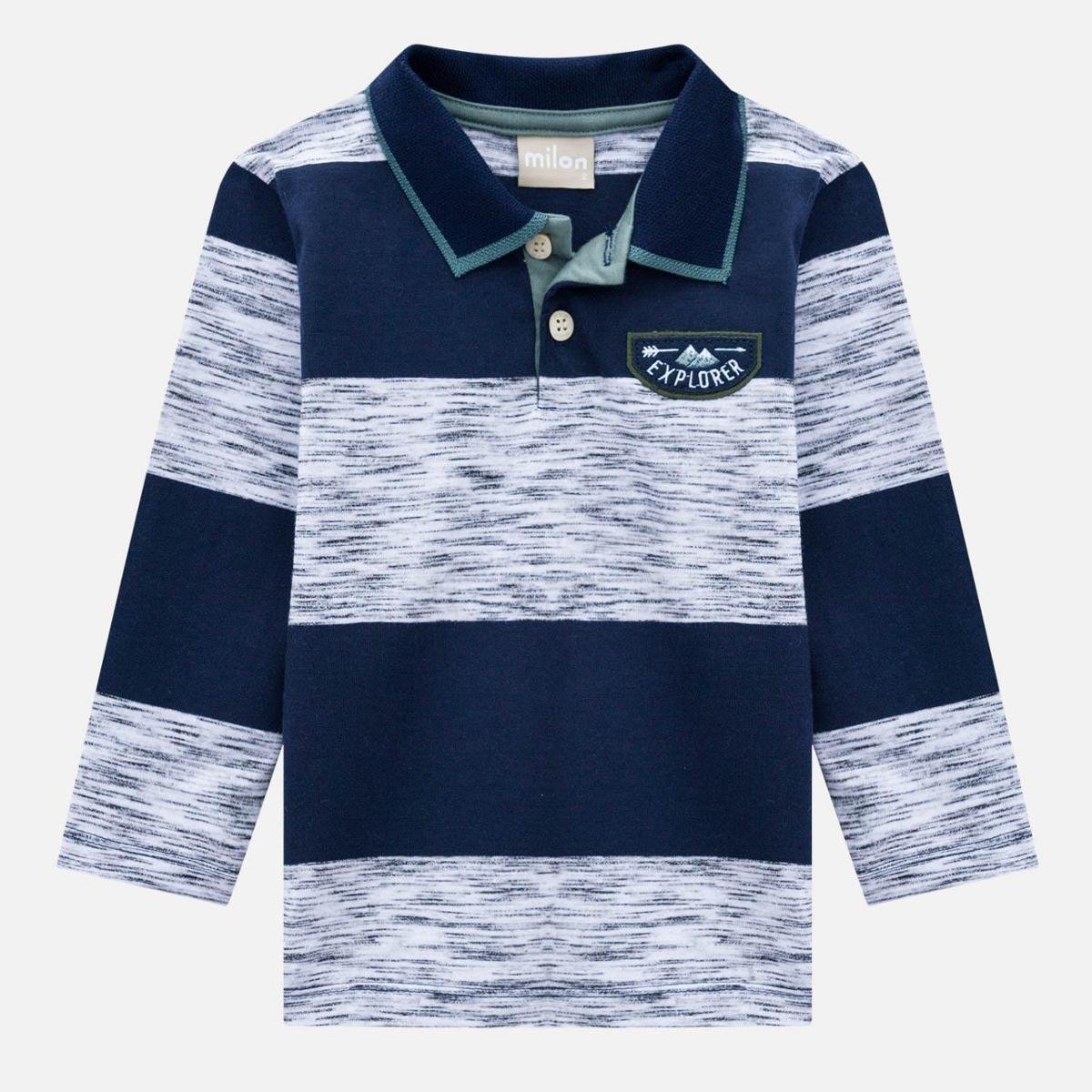 Camisa Polo Infantil Masculina Milon Meia Malha 13007.2336.6 Milon - Marinho+Cinza Menor preço em Camisa Polo Infantil Masculina Milon Meia Malha 13007.2336.6 Milon - Marinho+Cinza