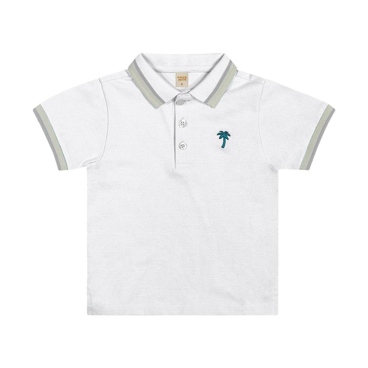 Camisa Polo Infantil Masculina Trick Nick Branco - Branco Menor preço em Camisa Polo Infantil Masculina Trick Nick Branco - Branco