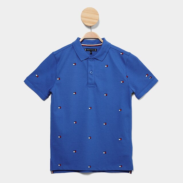 Camisa Polo Infantil Tommy Hilfiger All Over Print Flag Menino