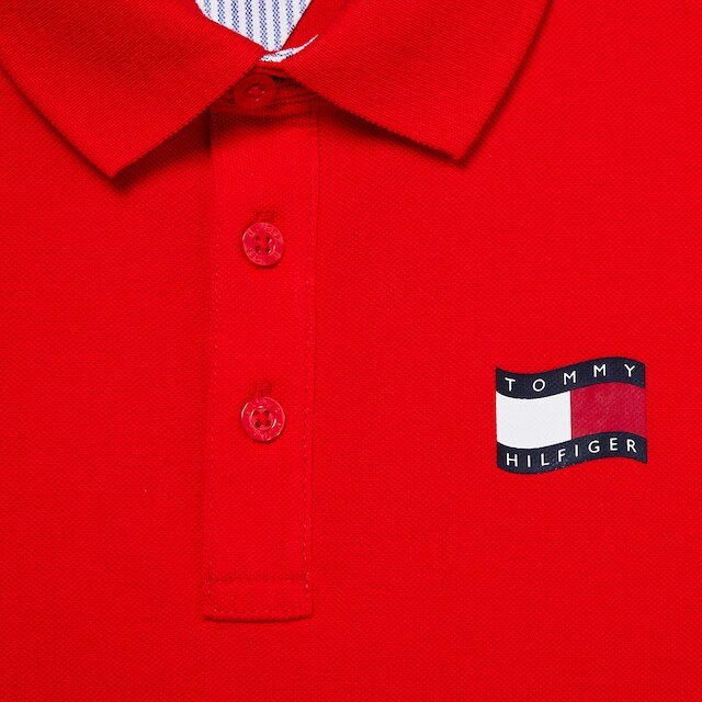 Camisa Polo Infantil Tommy Hilfiger Wavy Flag Ithica Placket Menino