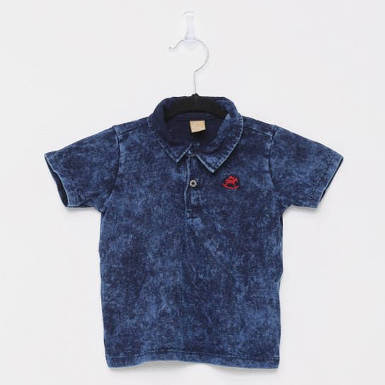 Camisa Polo Infantil Up Baby Listras Masculina - Jeans