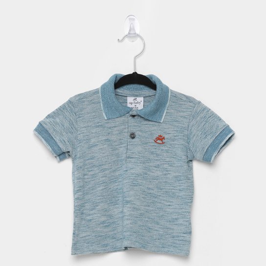 Camisa Polo Infantil Up Baby Malha Piquet Masculina - Azul