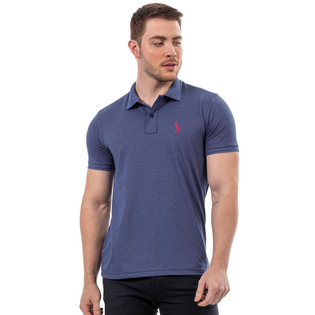 Camisa Polo John Pull Masculina Algodão Manga Curta Casual