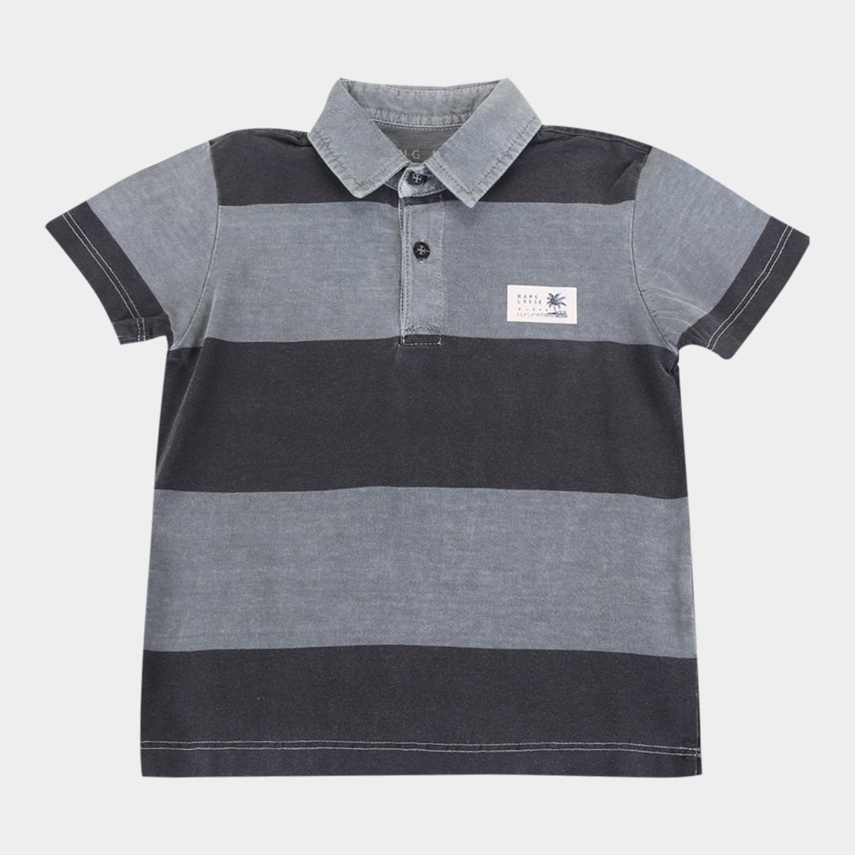 Camisa Polo Juvenil Hang Loose Listrada Masculina - Preto Menor preço em Camisa Polo Juvenil Hang Loose Listrada Masculina - Preto