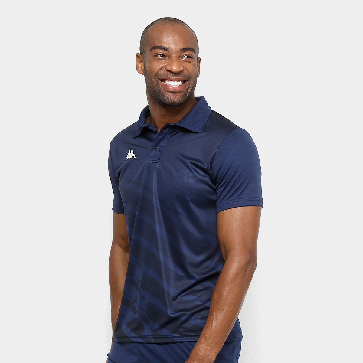Camisa Polo Kappa Diagonale Masculina - Marinho Menor preço em Camisa Polo Kappa Diagonale Masculina - Marinho
