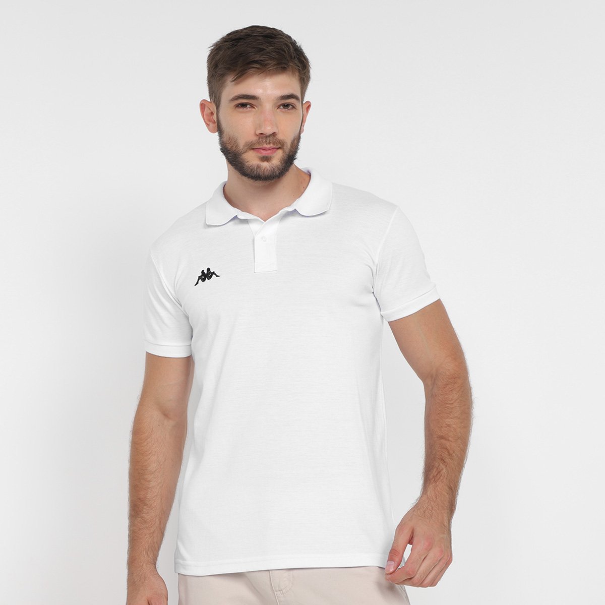 Camisa Polo Kappa Essential Sport Masculina - Branco Menor preço em Camisa Polo Kappa Essential Sport Masculina - Branco