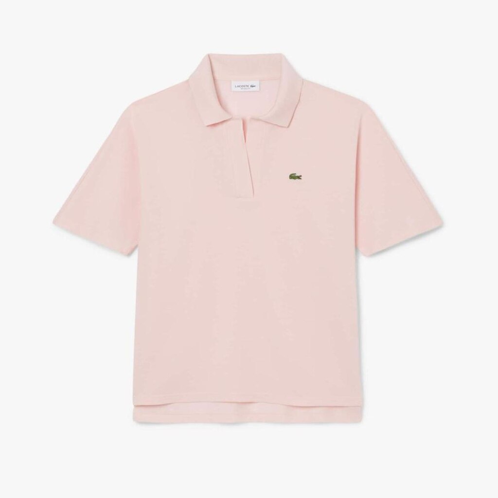 Camisa Polo Lacoste Fluid Piqué Ajuste Folgado Feminina