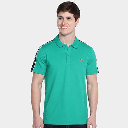 Calça jeans masculina de ajuste solto, com cordão, cintura elástica, calça jeans reta e larga Camisa Polo Lacoste Masculina - Masculino
