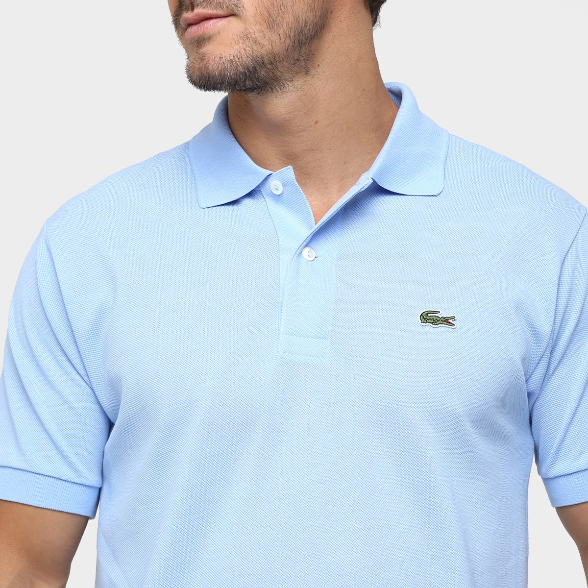 Camisa Polo Lacoste Original Fit Masculina Azul Claro Zattini Camisa Polo Lacoste Original Fit Masculina Azul Claro Zattini