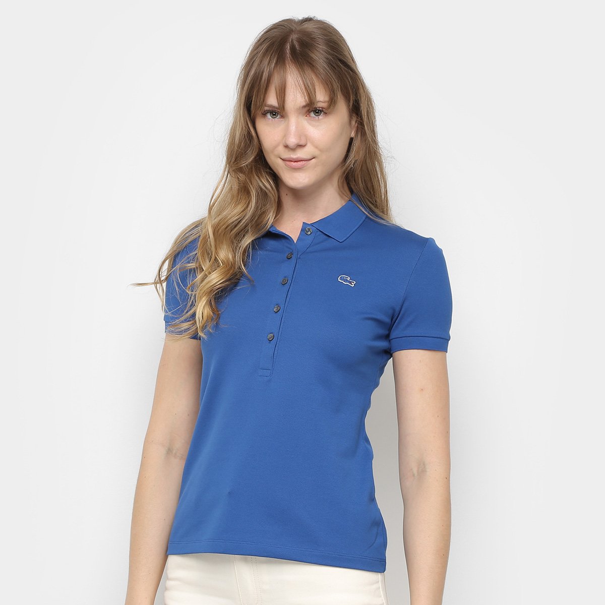Camisa Polo Lacoste Piquet Manga Curta Feminina - Vermelho | Zattini