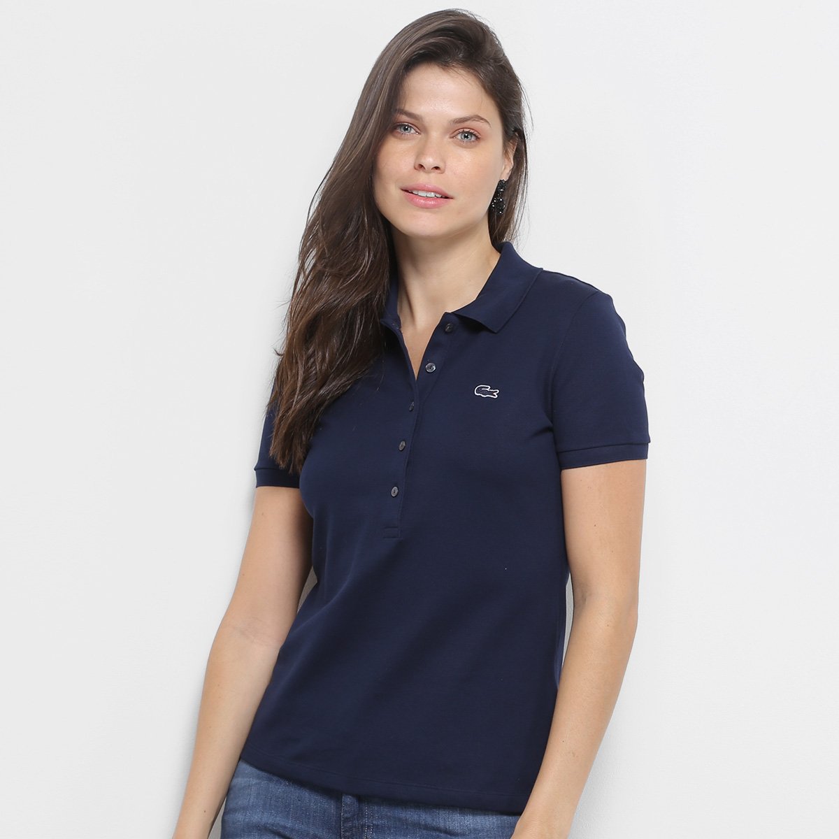 Camisa Polo Lacoste Piquet Manga Curta Feminina - Vermelho | Zattini
