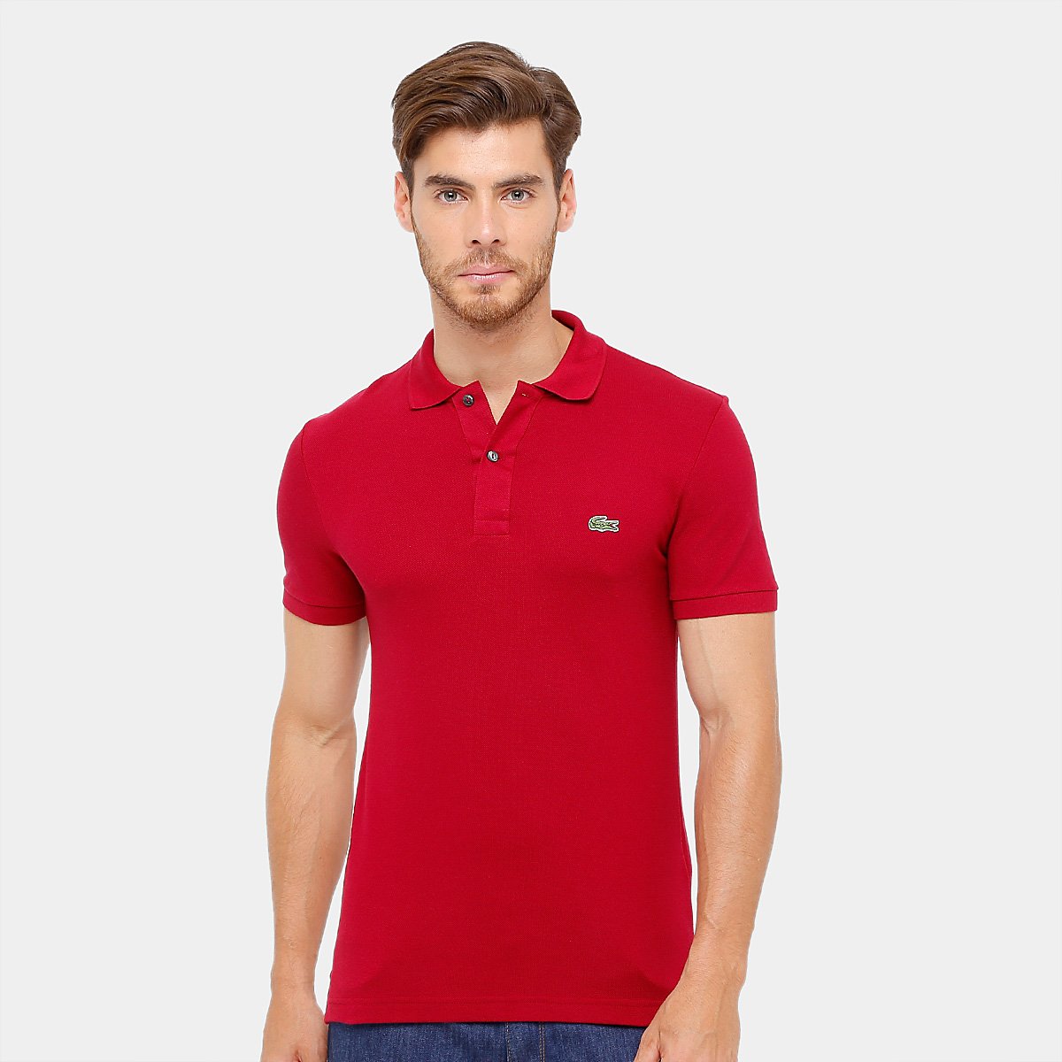 Camisa Polo Lacoste Piquet Slim Fit Masculina - Vinho | Zattini