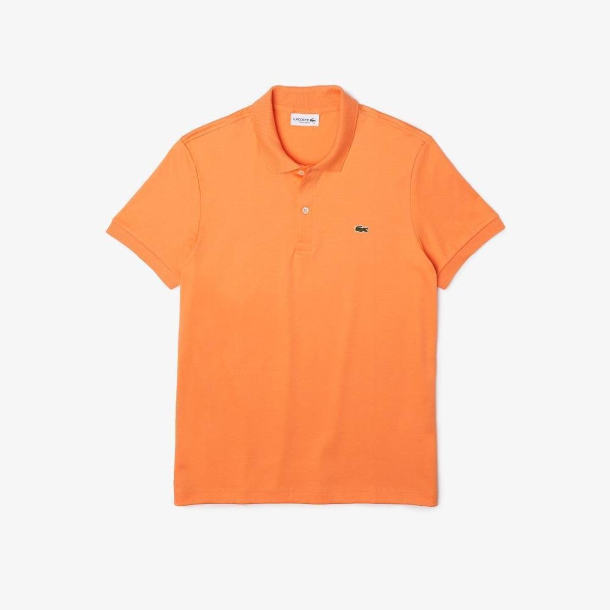 Camisa Polo Lacoste Regular Fit Em Algodão Leve Masculina - Laranja Menor preço em Camisa Polo Lacoste Regular Fit Em Algodão Leve Masculina - Laranja