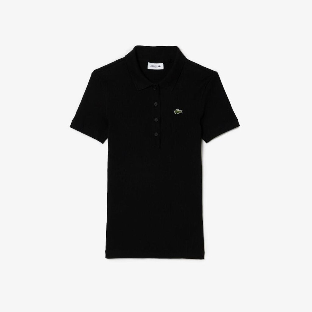 Camisa Polo Lacoste Slim Fit L.12.D em Algodão Canelado Feminina