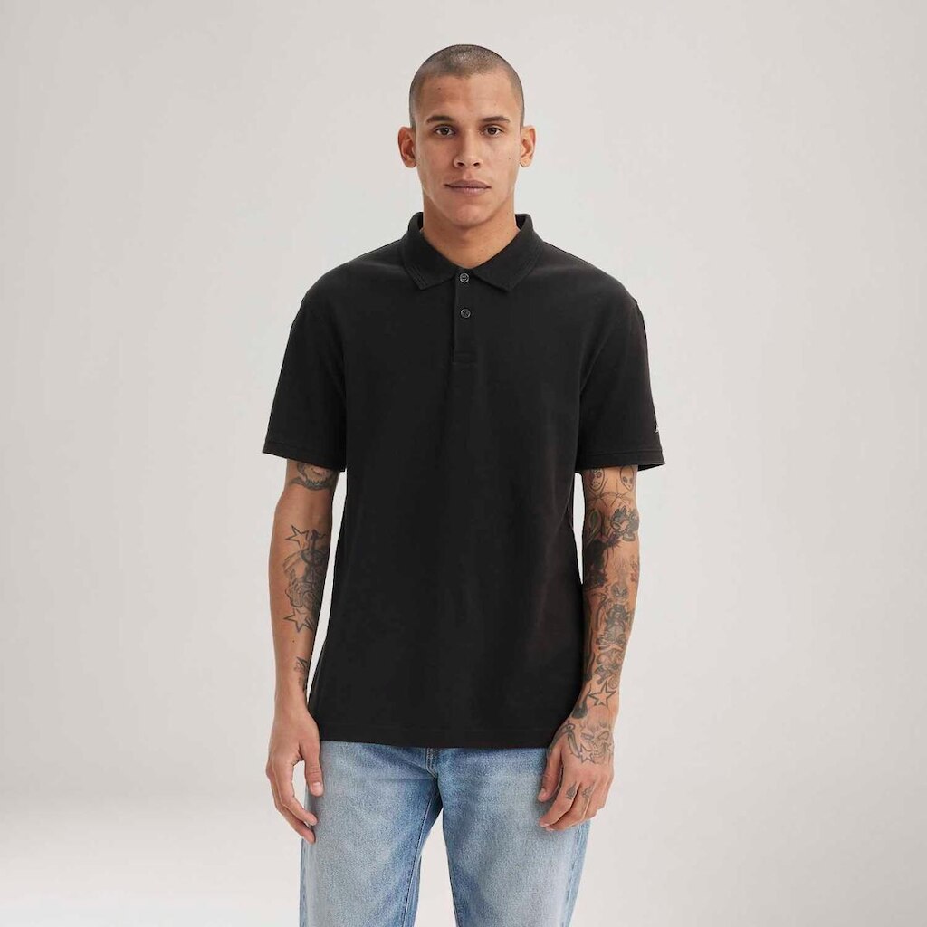 Camisa Polo Levi's Standard Preta Manga Curta Masculina