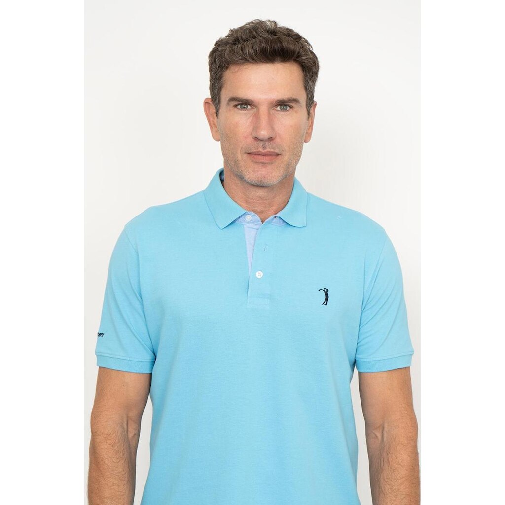 Camisa Polo Lisa Mc Azul Claro