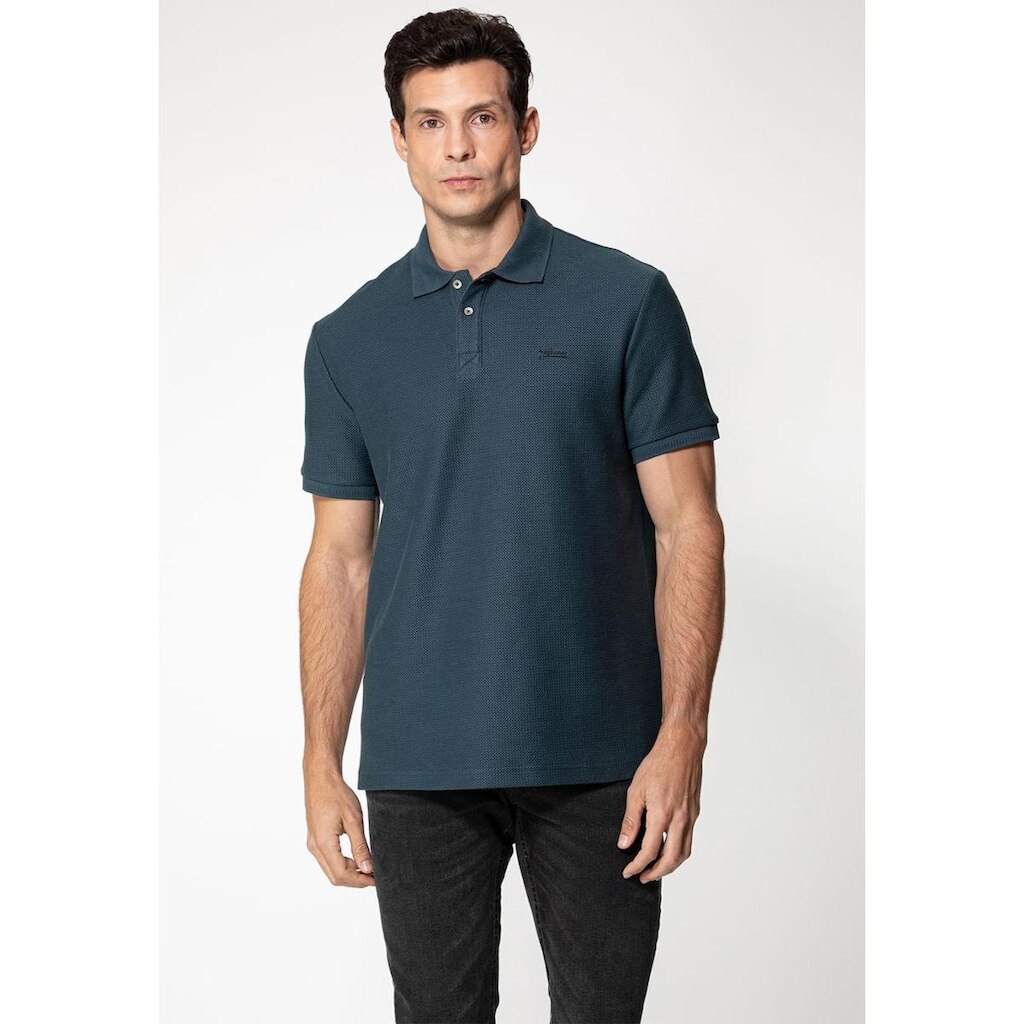 Camisa Polo Logo Cursivo Azul Escuro