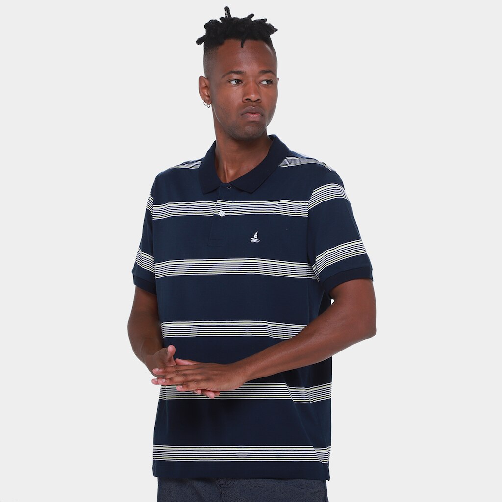 Camisa Polo Lucky Sailing Listrada Masculina