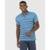 CAMISA POLO MALWEE BÁSICA MASCULINA LISTRADA EM ALGODÃO - Azul Claro