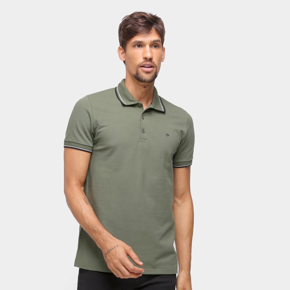Camisa Polo Malwee Friso Masculina - Verde Menor preço em Camisa Polo Malwee Friso Masculina - Verde