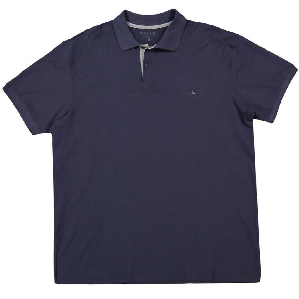 Camisa Polo Manga Curta Masculina Ogochi Essencial Plus Marinho
