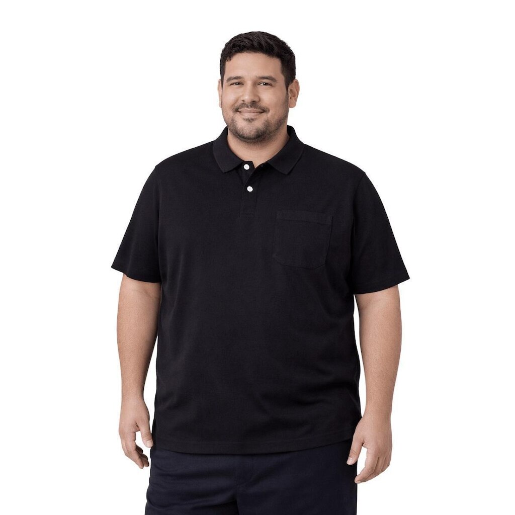 Camisa Polo Manga Curta Plus Size Masculina Fico 00896 Preta