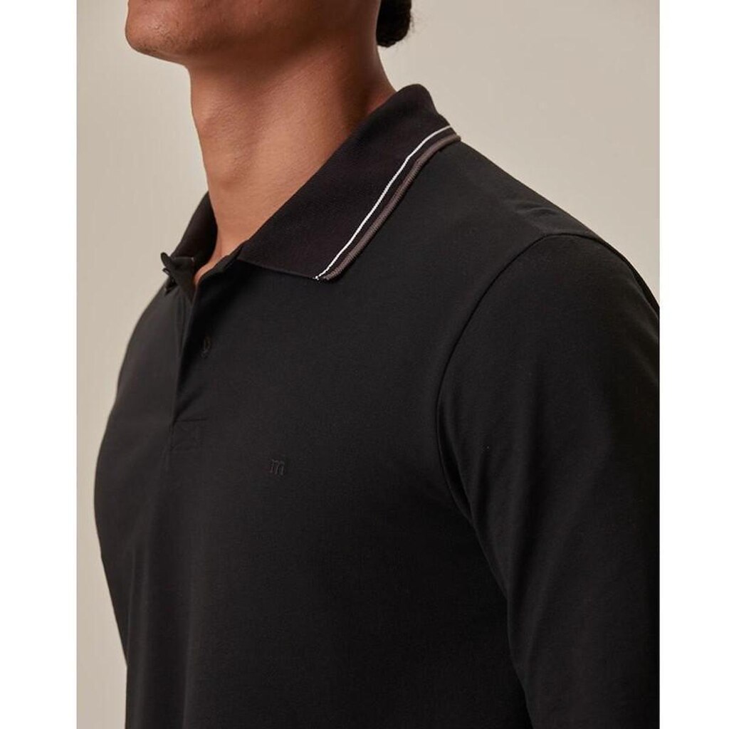 Camisa polo manga longa slim piquet stresh Malwee