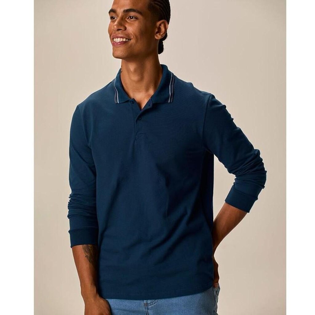 Camisa polo manga longa slim piquet stresh Malwee