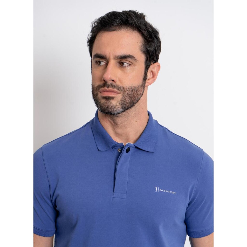 Camisa Polo Masculina Aleatory Back Azul