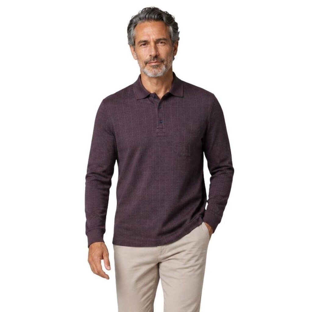 Camisa Polo Masculina Básica Algodão Manga Longa Casual Slim