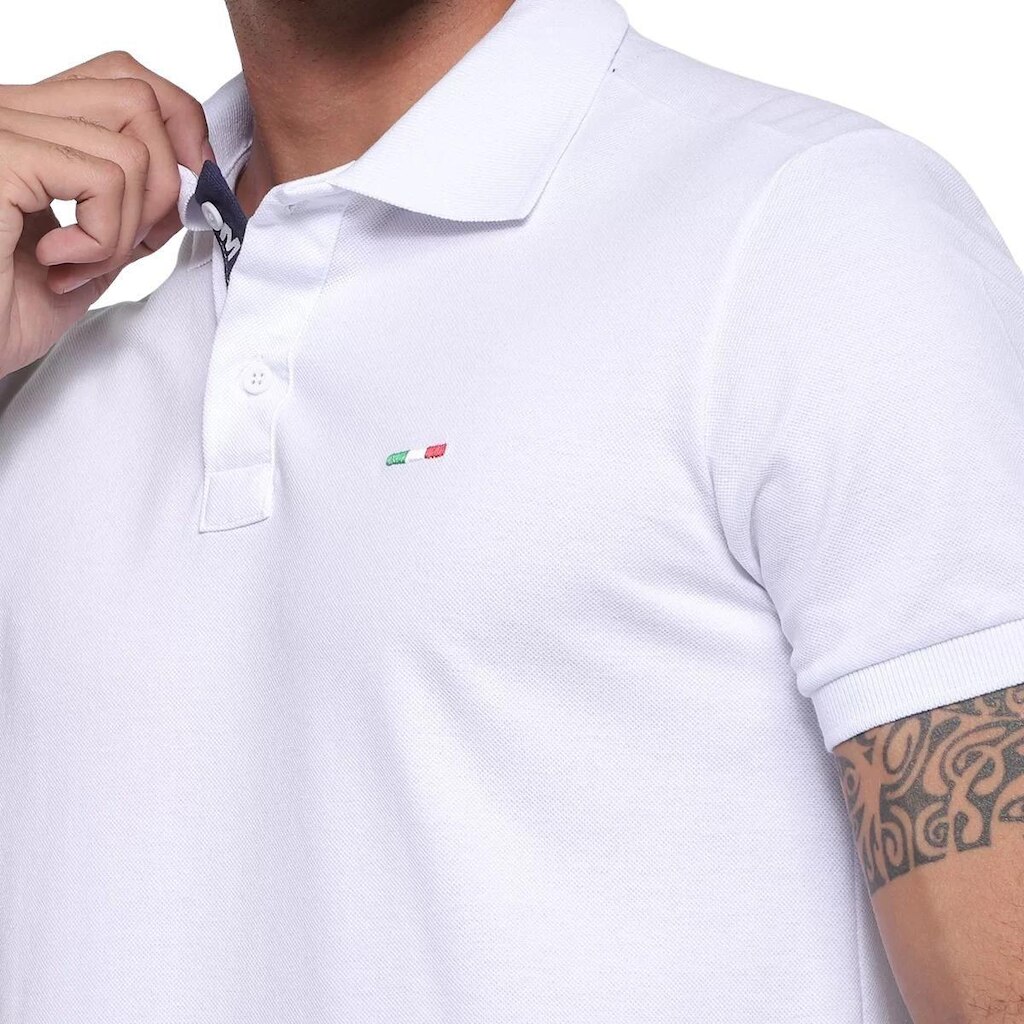 Camisa Polo Masculina Básica Industrie Bordado Itália
