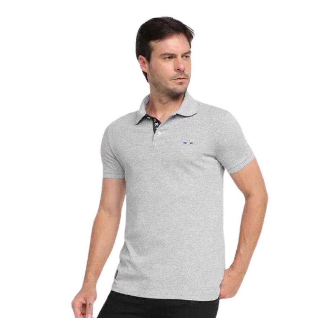 Camisa Polo Masculina Básica Industrie Piquet no Estilo Clássico Bordado França