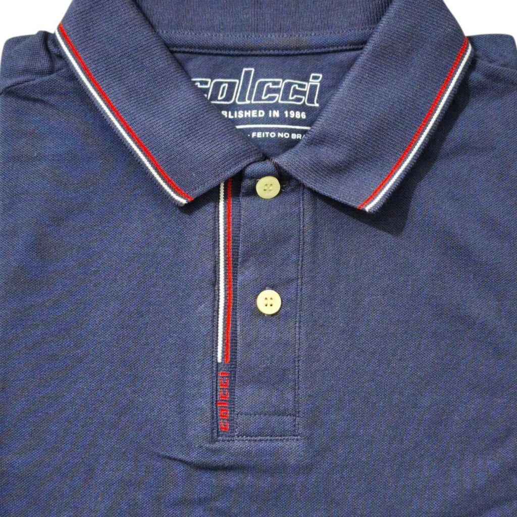 Camisa Polo Masculina Colcci Azul Escuro