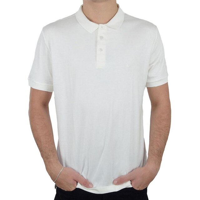 Camisa Polo Masculina Docthos Slim Algodão Pima Off White
