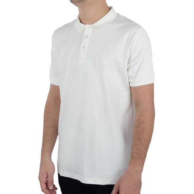 Camisa Polo Masculina Docthos Slim Algodão Pima Off White