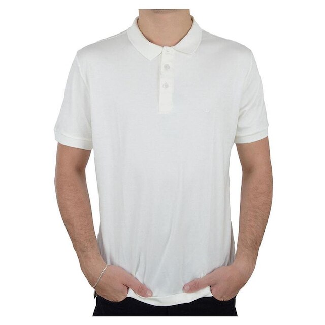 Camisa Polo Masculina Docthos Slim Algodão Pima Off White