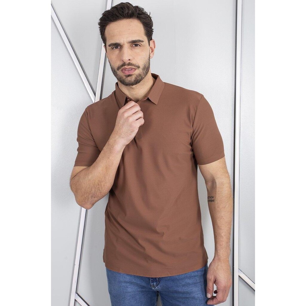 Camisa Polo Masculina Dry Tech Costura Laser Manga Curta Respirável Proteção UV Conforto Fitness