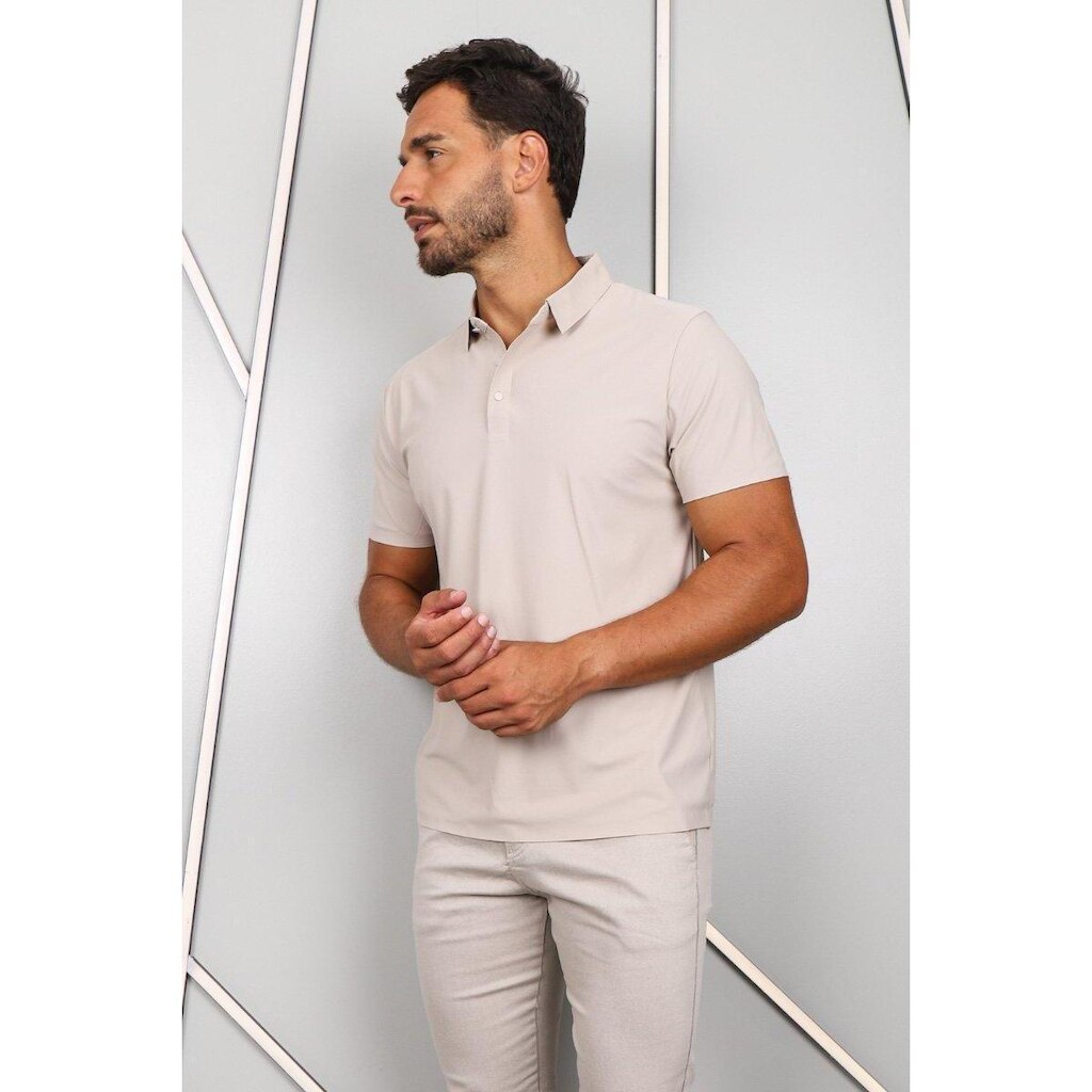 Camisa Polo Masculina Dry Tech Costura Laser Manga Curta Respirável Proteção UV Conforto Fitness