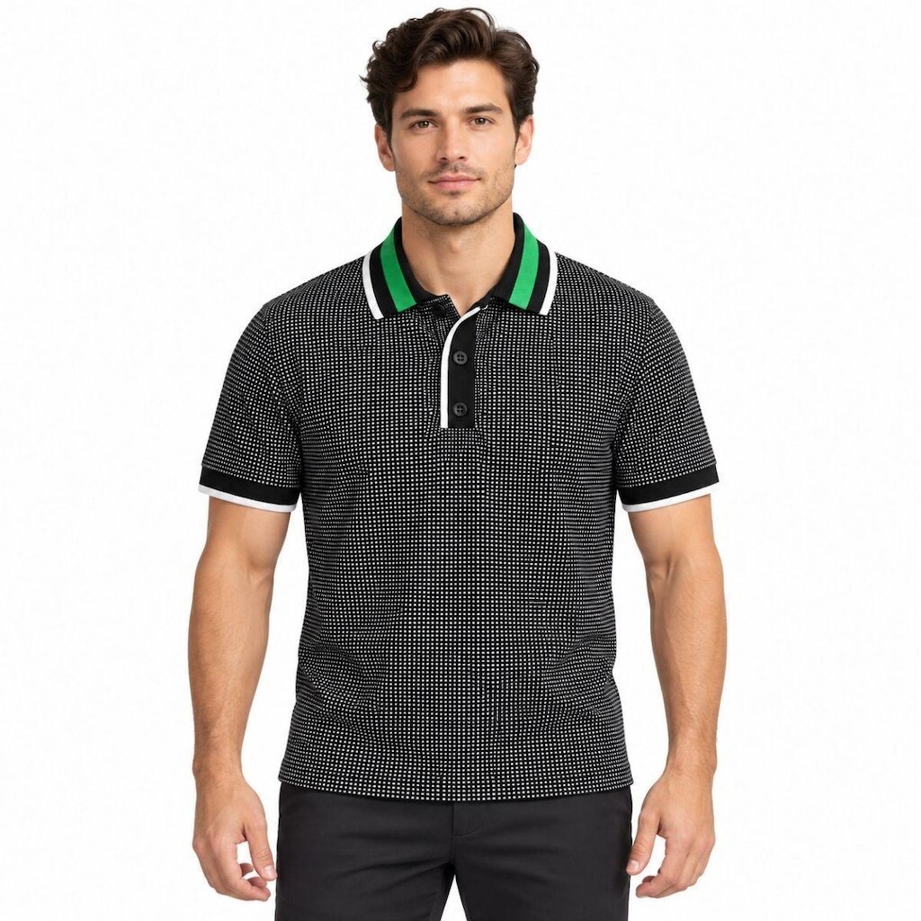 Camisa Polo Masculina Em Malha Geométrica - Enfim