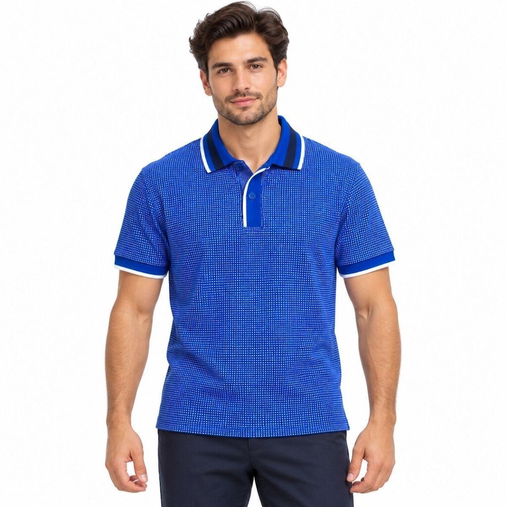 Camisa Polo Masculina Em Malha Geométrica - Enfim