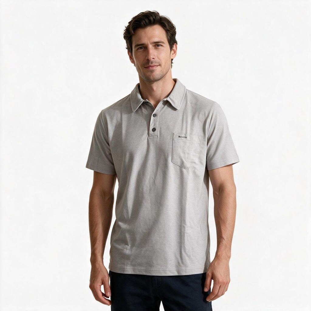 Camisa Polo Masculina Erva Daninha Cinza com Bolso 17417 - Gelo G3