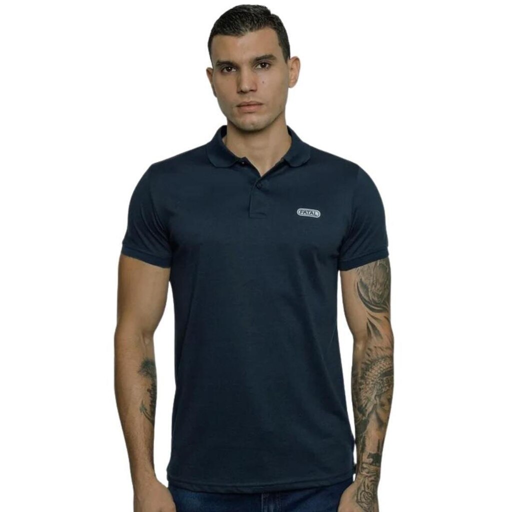 Camisa Polo Masculina Fatal Preta 30169 Preto
